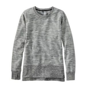 LLBean Womens Bean Split Hem Sweatshirt, Light Grey Marled, Small